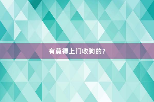 有莫得上门收狗的？