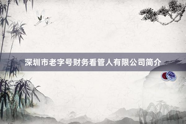 深圳市老字号财务看管人有限公司简介